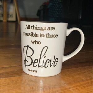 White Believe Mug